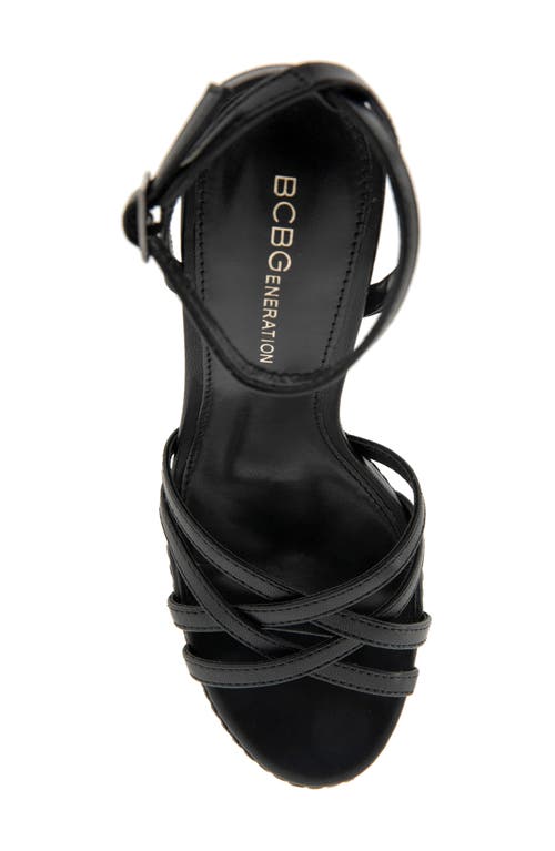 Bcbg Orisa Ankle Strap Platform Sandal In Black
