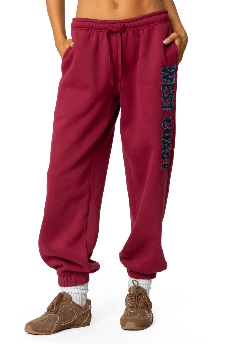 West Coast Sweatpants, Main, color, BURGUNDY
