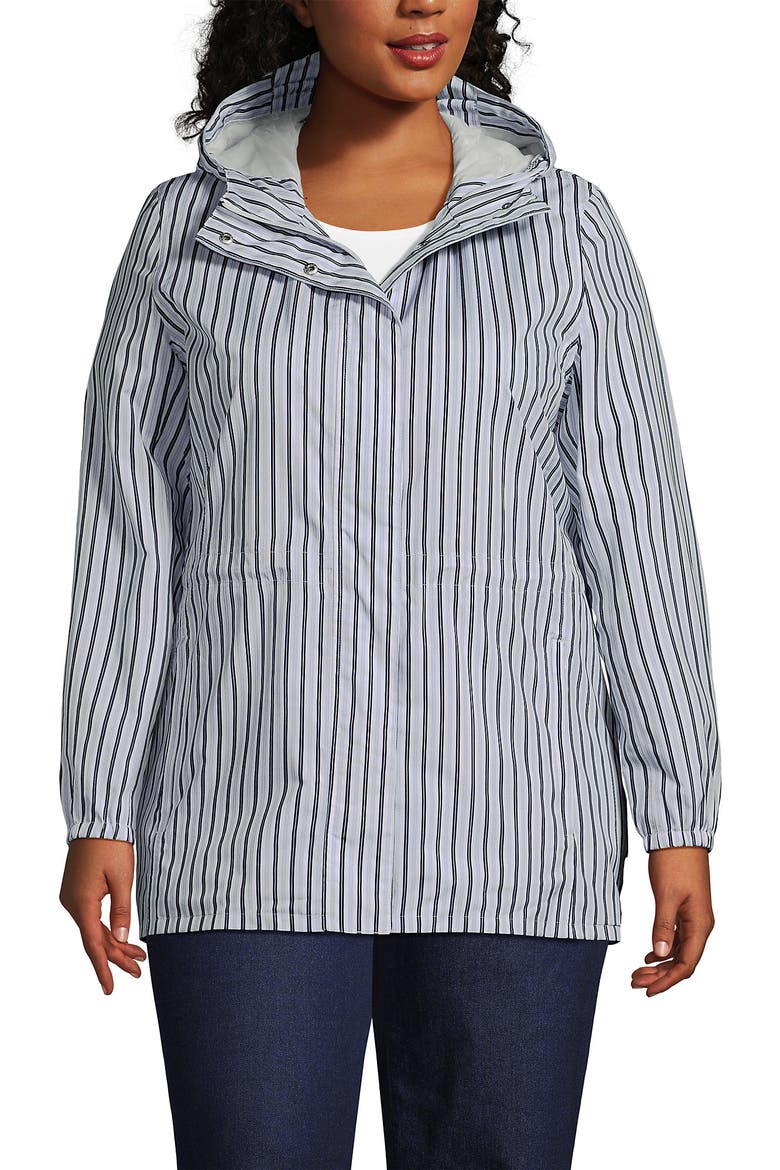 Squall Packable Waterproof Raincoat, Main, color, Lavender/Deep Sea Stripe