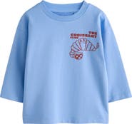 NEXT Kids' Croissant Club Long Sleeve Cotton Graphic T-Shirt