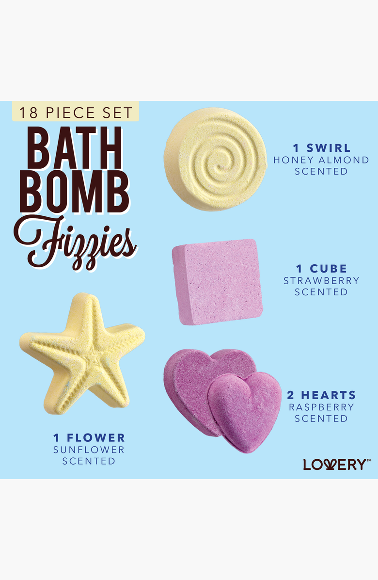 Lovery 17-Piece Bath Bombs Gift Set with Shea and Coco Butter, Alternate, color, Multicolor