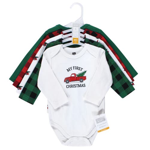 Hudson Baby Cotton Long-sleeve Bodysuits 5-pack In White