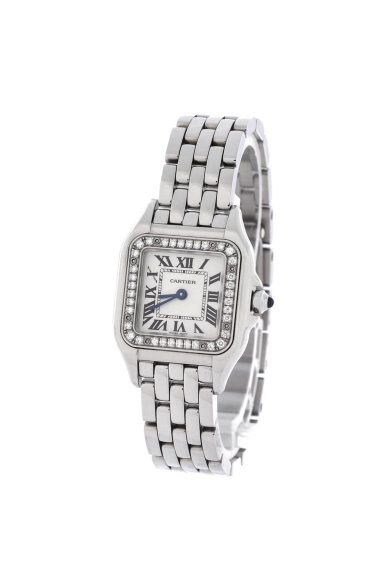 Panthere de Cartier Quartz Watch Stainless Steel with Diamond Bezel 22, Alternate, color, Metallic Silver