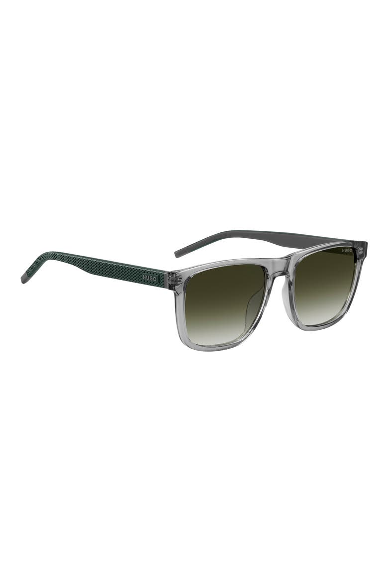 56mm Gradient Rectangular Sunglasses, Alternate, color, GREY/ GREEN SHADED