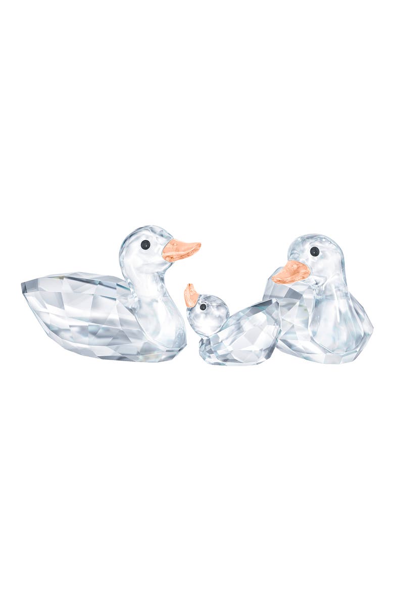 Set of 3 Peaceful Country Duck Crystal Figurines, Main, color, WHITE