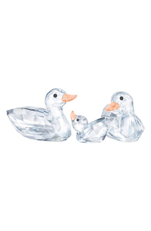 Set of 3 Peaceful Country Duck Crystal Figurines