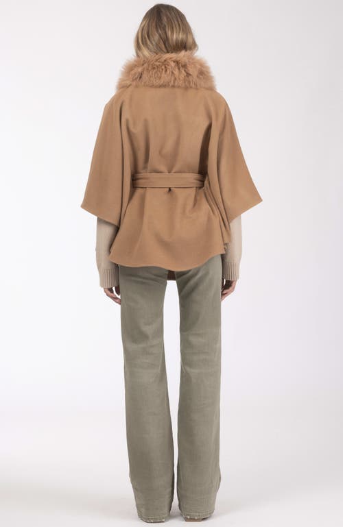 Gorski Wool Belted Cape In Brown