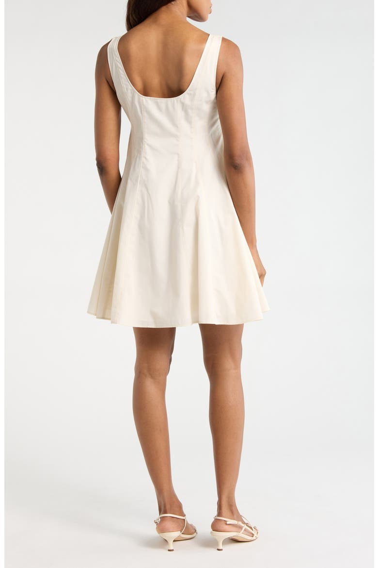 Sleeveless Seam Poplin Skater Dress, Alternate, color, EGGSHELL