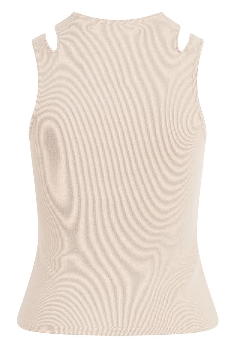 High Neck Cut Out Tank, Alternate, color, CAMEL
