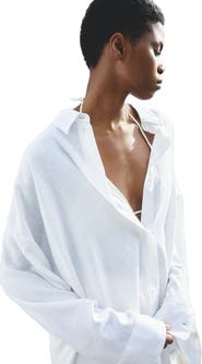 H&M Dolman-sleeved Linen-blend Shirt