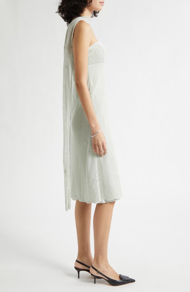 POSSE Strapless Silk & Tulle Scarf Dress, Alternate, color, Seafoam