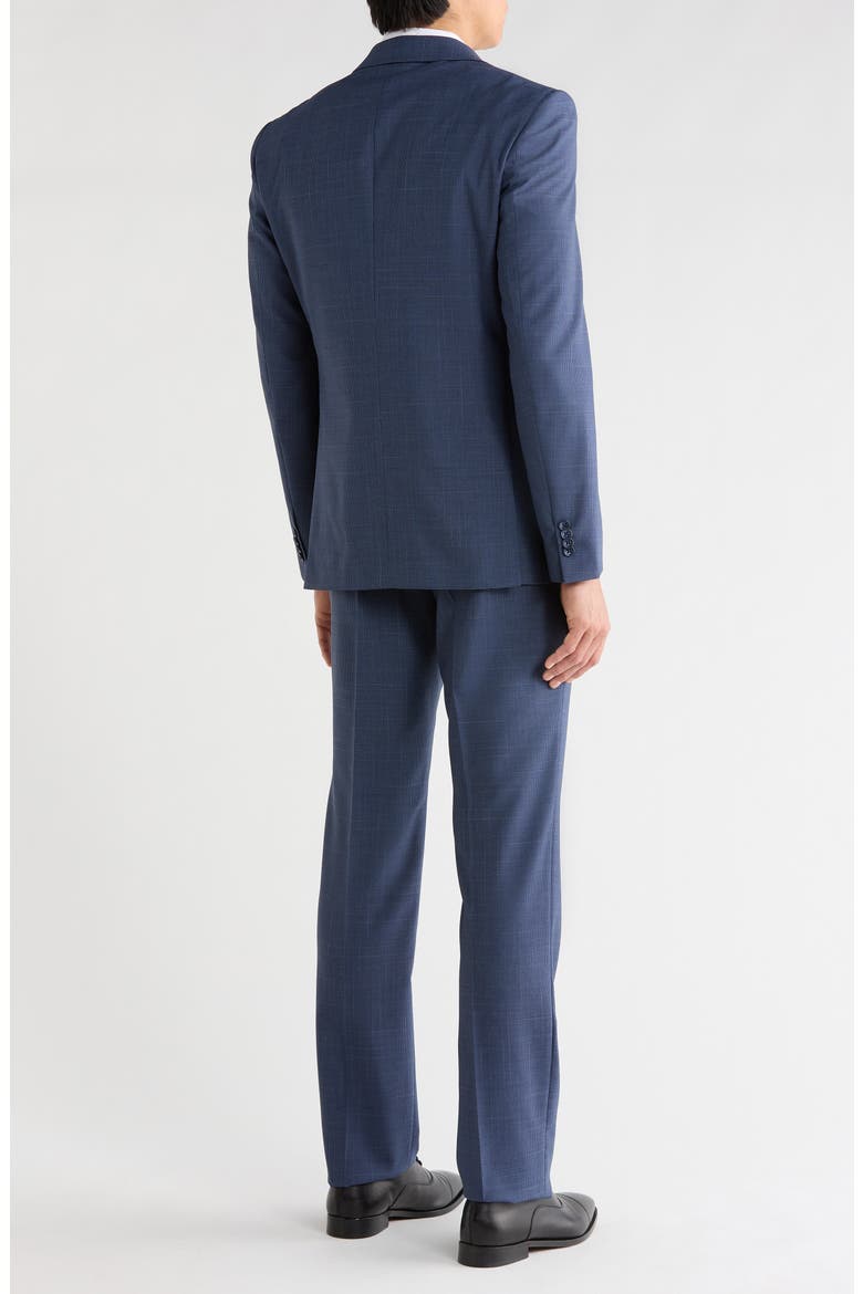 Solid Neat Wool Blend Two Button Suit, Alternate, color, BLUE