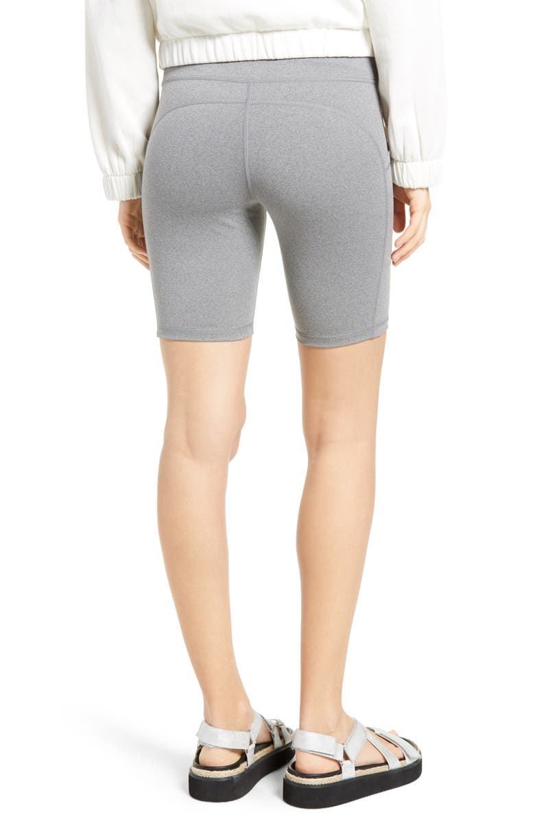 Hue Women's Active Pep Talking Pocket Performance Bike Shorts, Alternate, color, Still Grey
