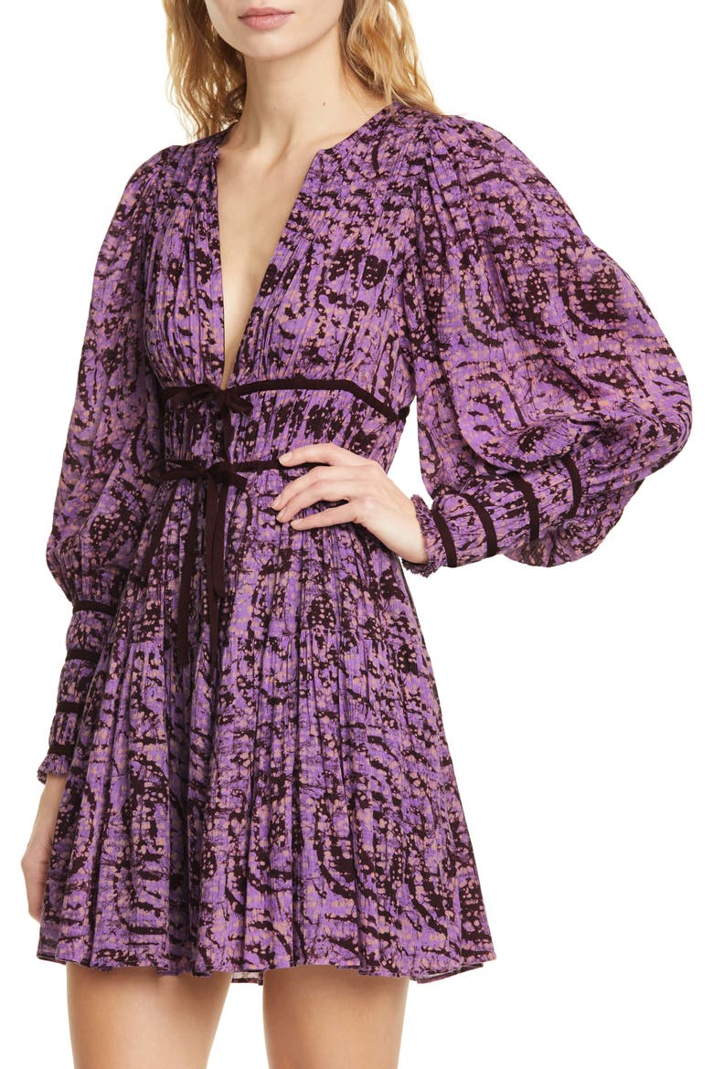 Kesia Long Sleeve Minidress, Alternate, color, LAVENDER