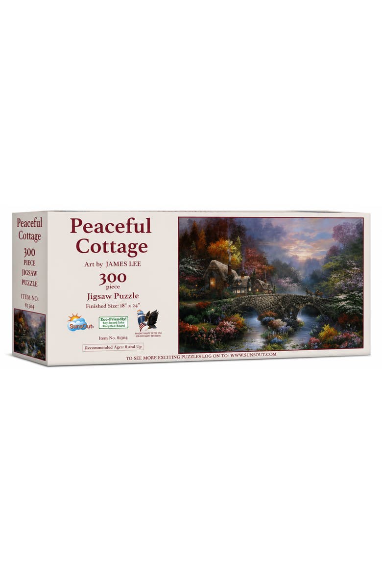 Peaceful Cottage 300 piece Jigsaw Puzzle for Adults, Main, color, Multicolor