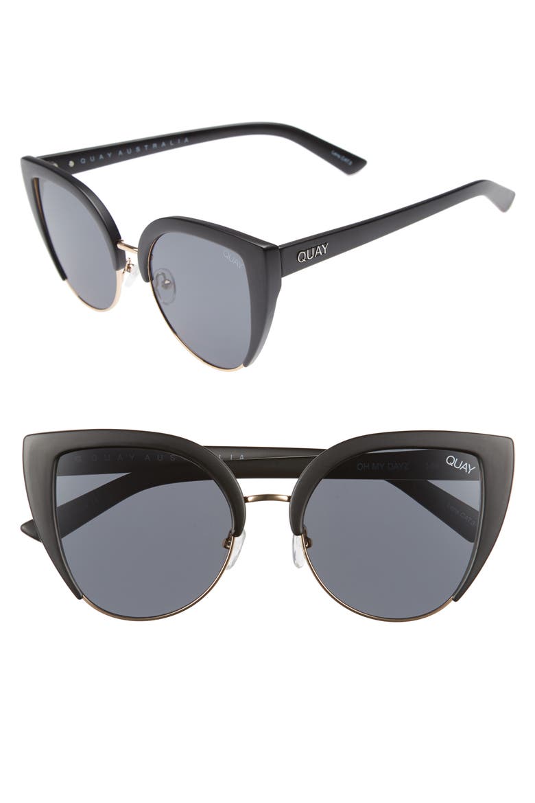 Australia x Missguided Oh My Dayz 53mm Sunglasses, Main, color, BLACK/ SMOKE