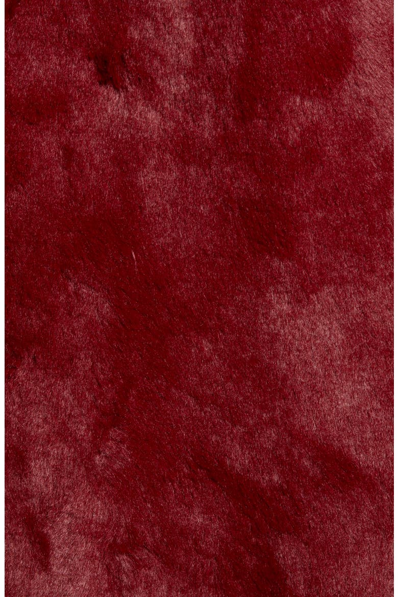 Long Faux Fur Coat, Alternate, color, BURGUNDY