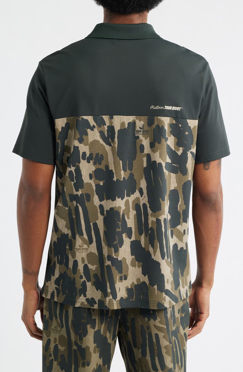 Malbon Golf Tour Divot Camo Polo, Alternate, color, Bark Camo