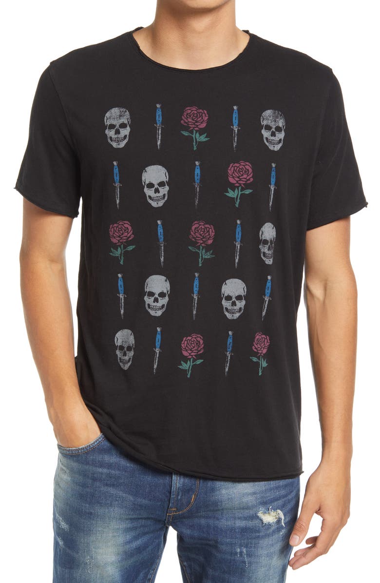 John Varvatos Raw Edge Vintage Wash Graphic Tee, Main, color, 