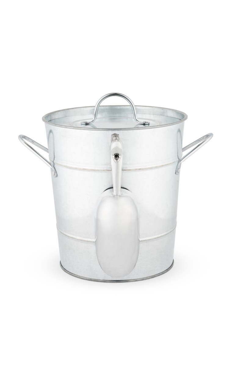 TWINE Galvanized Metal Ice Bucket with Scoop, Main, color, Silver