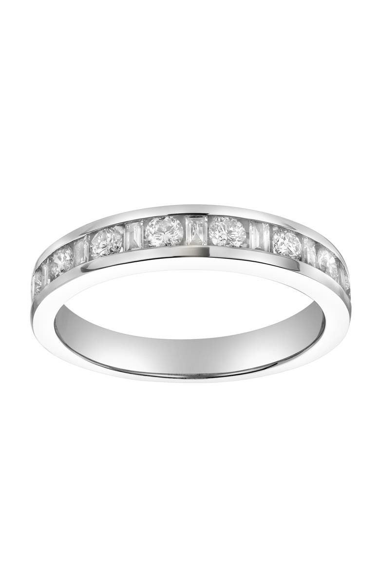 LuvMyJewelry Amber 14K Gold Round Diamond Studded Stackable Band Ring - 0.68cts, Main, color, 14K White Gold