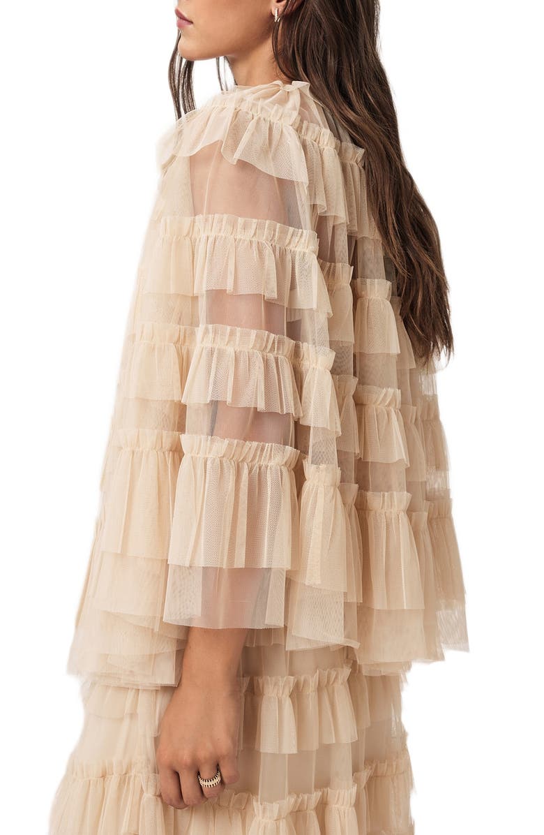 AllSaints Aude Ruffle Cape, Alternate, color, Blush Pink