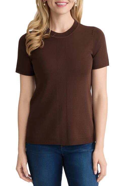 Short Sleeve Rib Sweater (Petite)