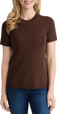 Jones New York Short Sleeve Rib Sweater