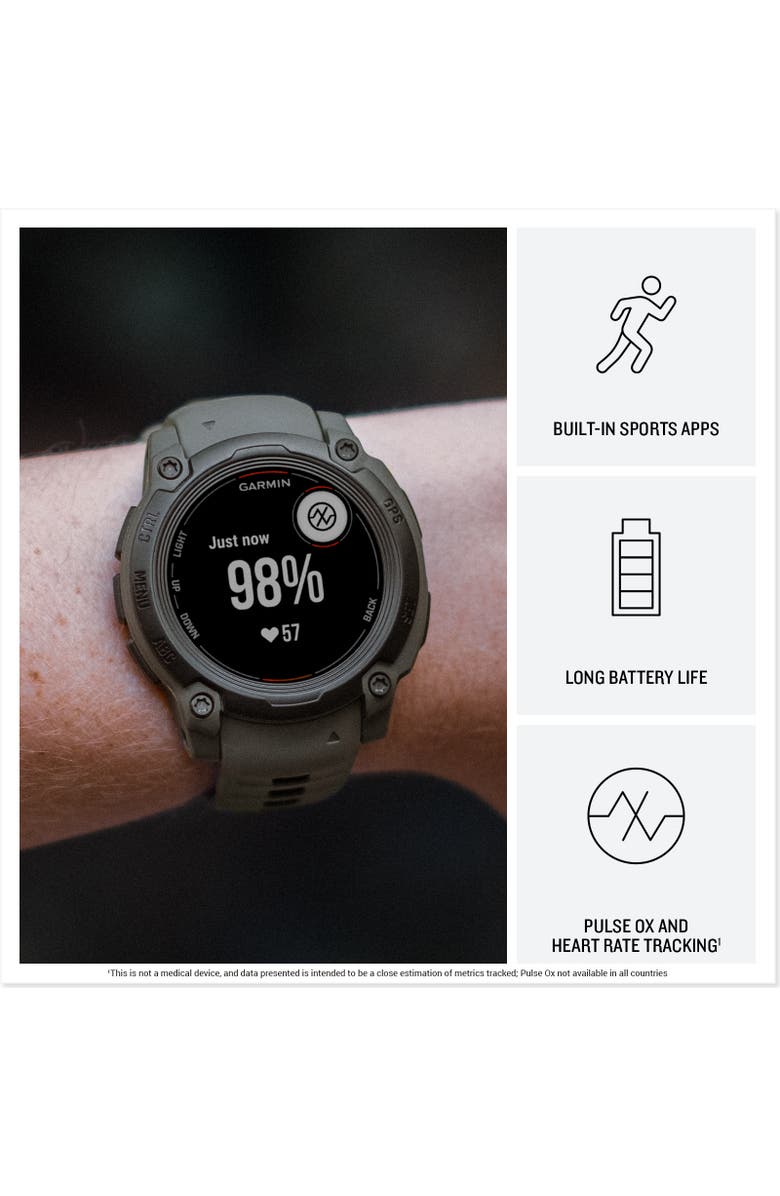 Garmin Instinct E, 45mm Outdoor GPS Smartwatch, Black/Charcoal, Alternate, color, Black