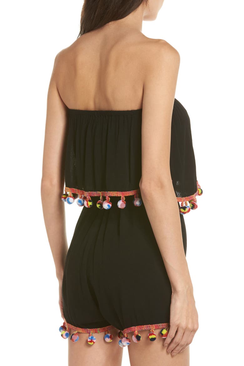 Red Fruit Punch Cover-Up Romper, Alternate, color, BLACK