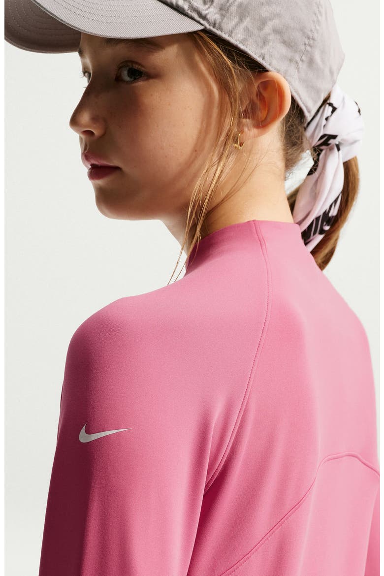 Pro Dri-FIT Half Zip Long Sleeve Top, Alternate, color, PEONY/ PEONY/ WHITE