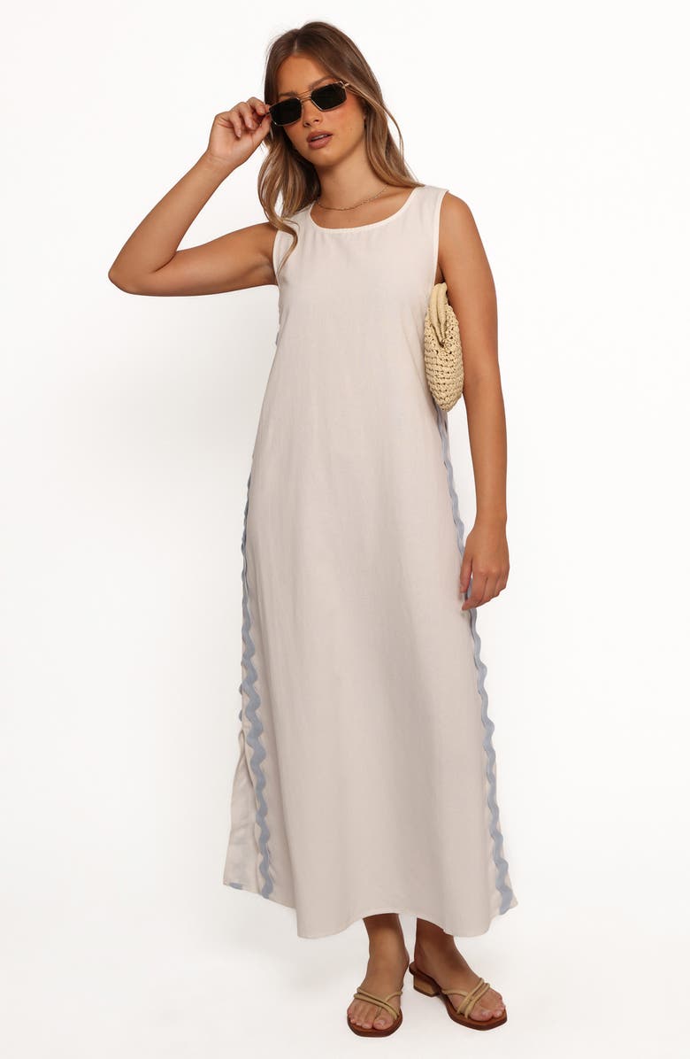 Petal & Pup Lennie Midi Dress, Alternate, color, Cream Blue