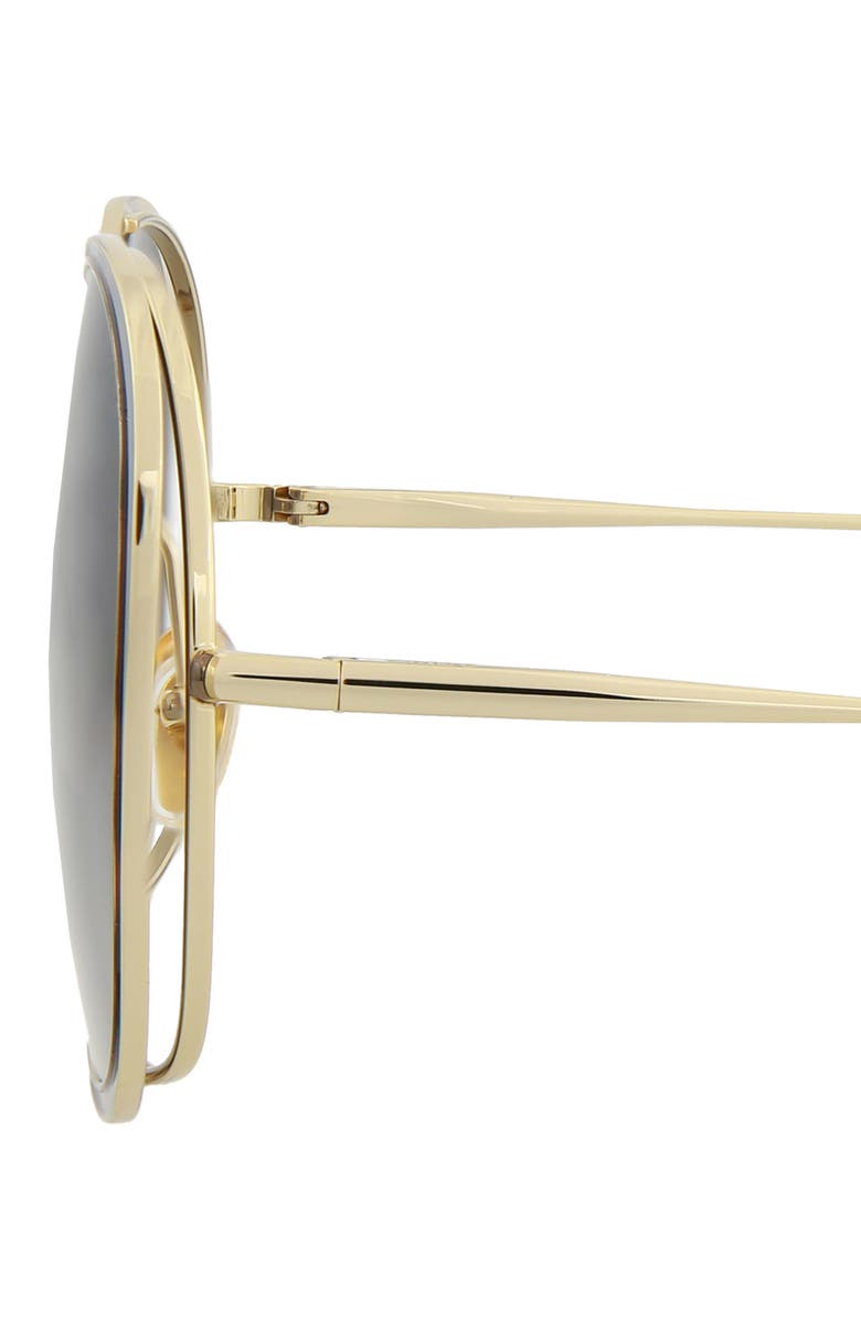Chloé Novelty 63mm Oversize Round Sunglasses, Alternate, color, Gold Gold Grey