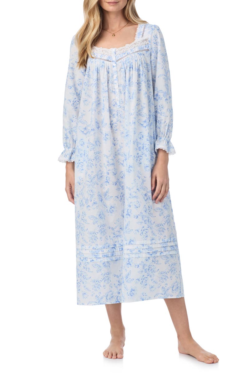 Eileen West Long Sleeve Cotton Lawn Ballet Nightgown, Main, color,