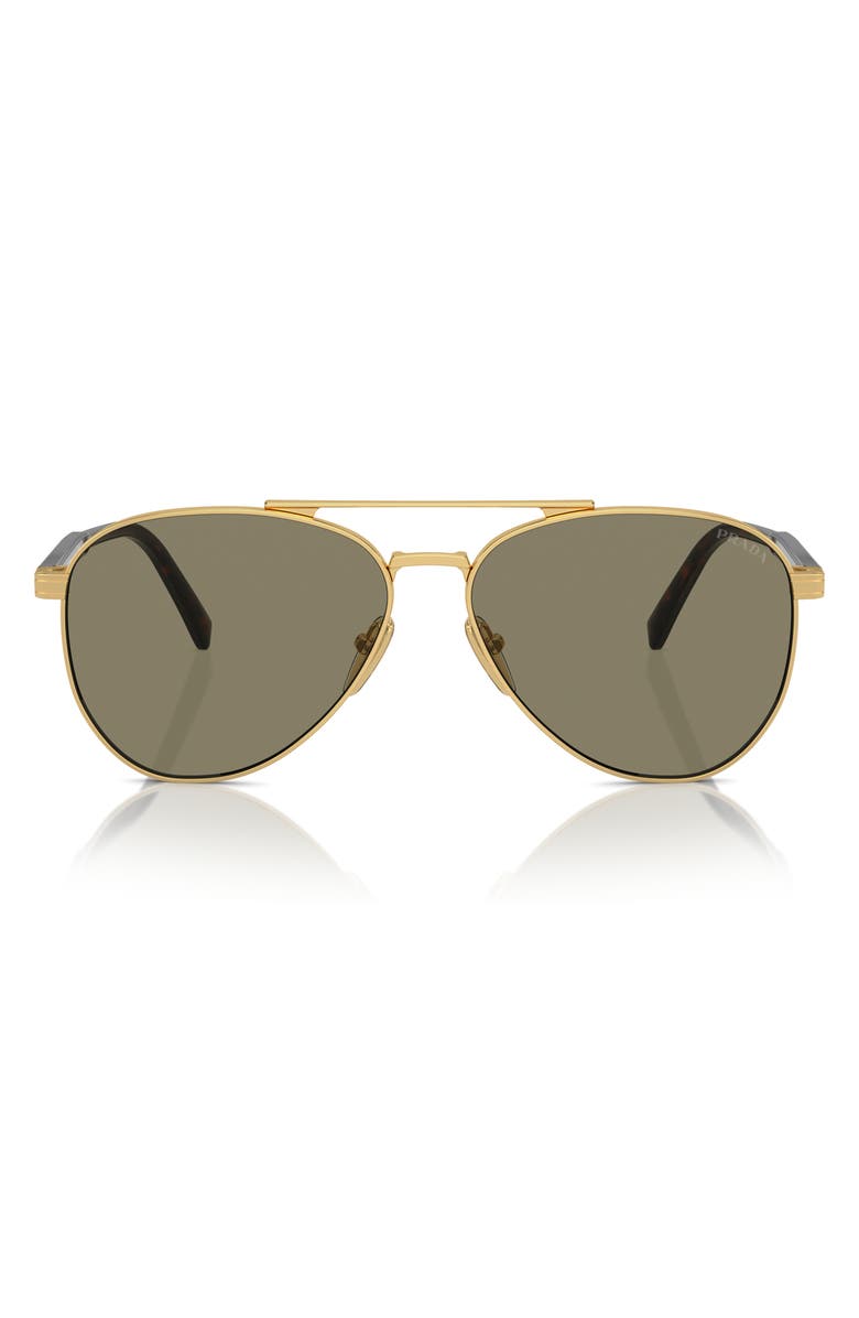 Prada 61mm Pilot Sunglasses, Alternate, color, Lite Brown