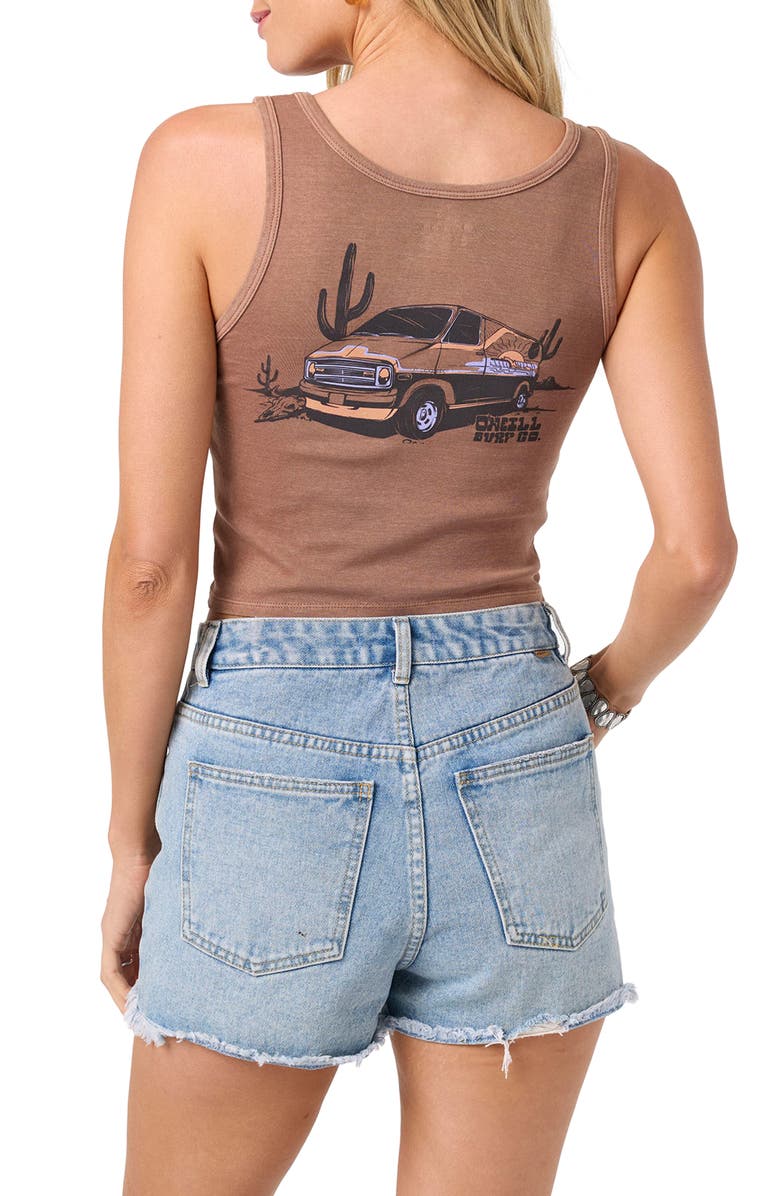 O'Neill Casa Cruiser Cotton Graphic Tank, Alternate, color, Carob Brown