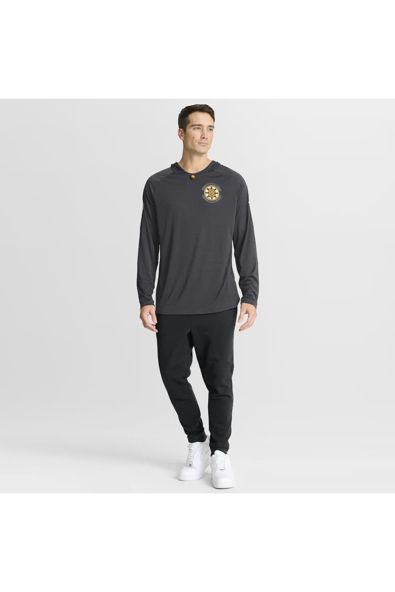 Men's Fanatics Charcoal Boston Bruins Authentic Pro Rink Raglan Hoodie, Alternate, color, Charcoal