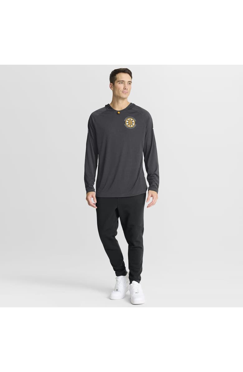 FANATICS Men's Fanatics Charcoal Boston Bruins Authentic Pro Rink Raglan Hoodie, Alternate, color, Charcoal