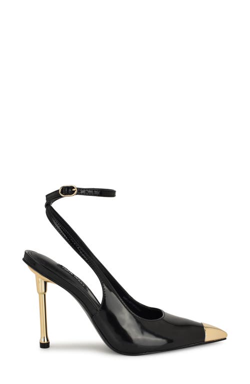Shop Nine West Monroh Pointed Cap Toe Pump In Black