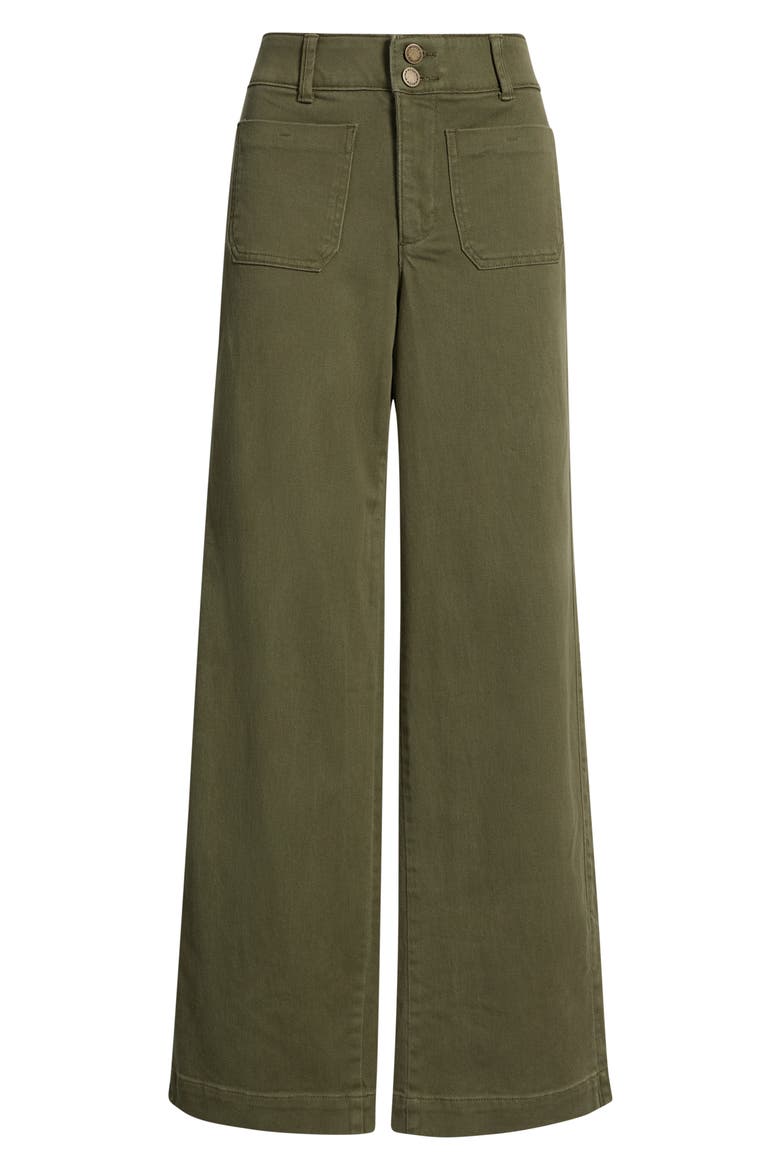 Emma Patch Pocket High Waist Wide Leg Pants, Alternate, color, FOREST MOSS