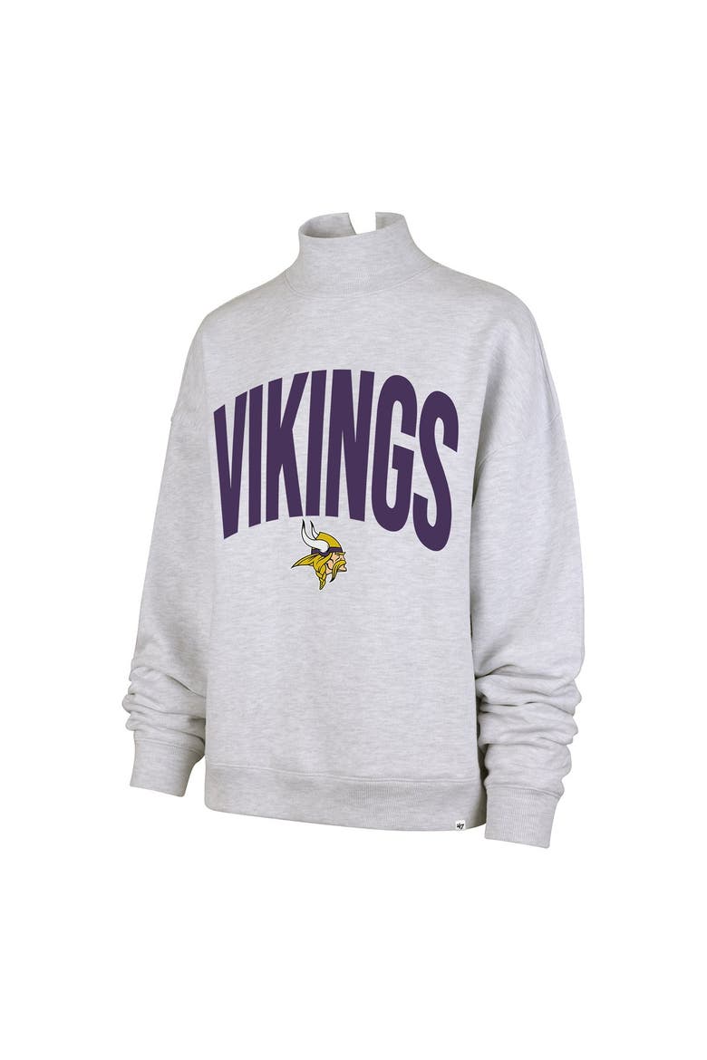 Women's '47  Gray Minnesota Vikings Subtle Muse Mock Neck Sweatshirt, Alternate, color, Gray