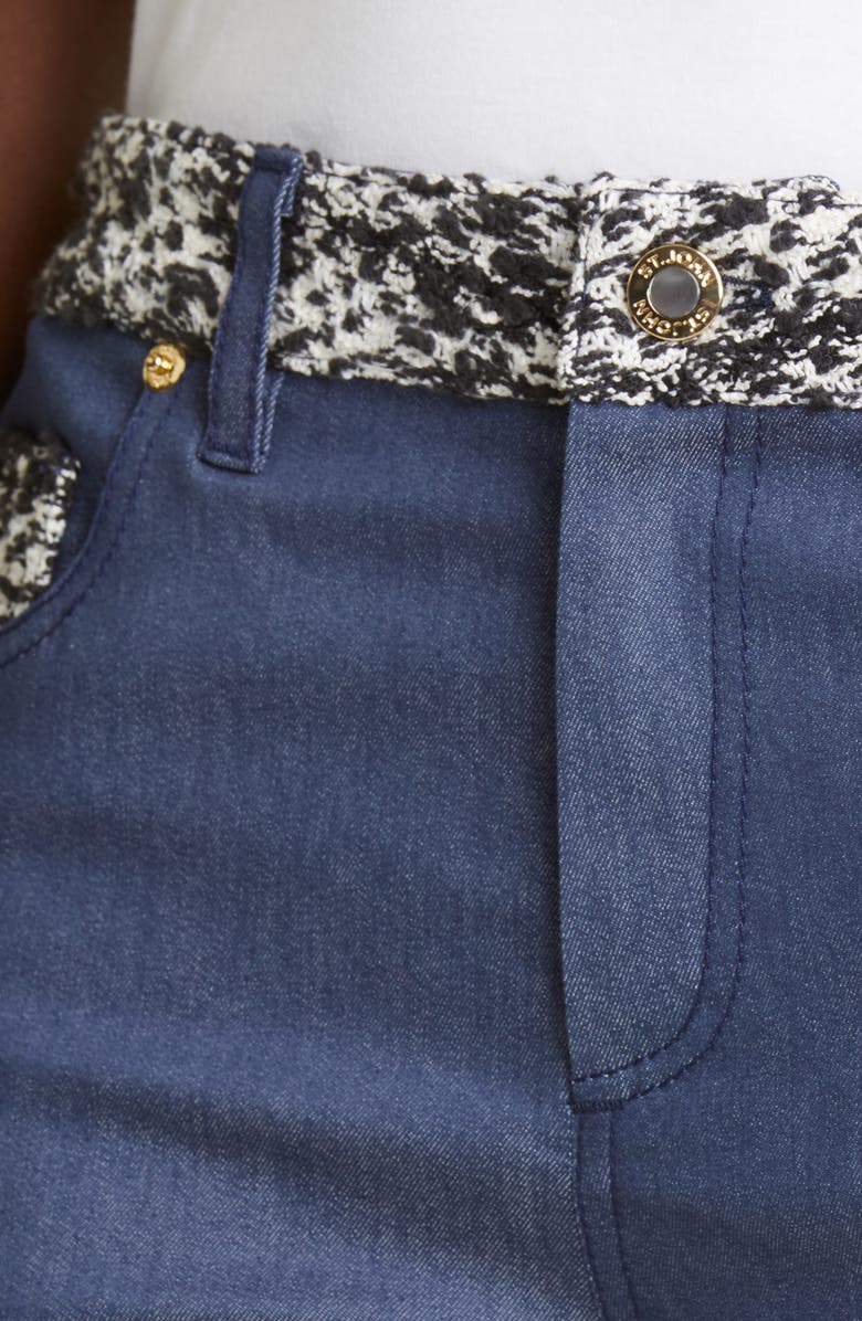 St. John Collection Tweed Detail Stretch Denim Trouser Jeans, Alternate, color, 