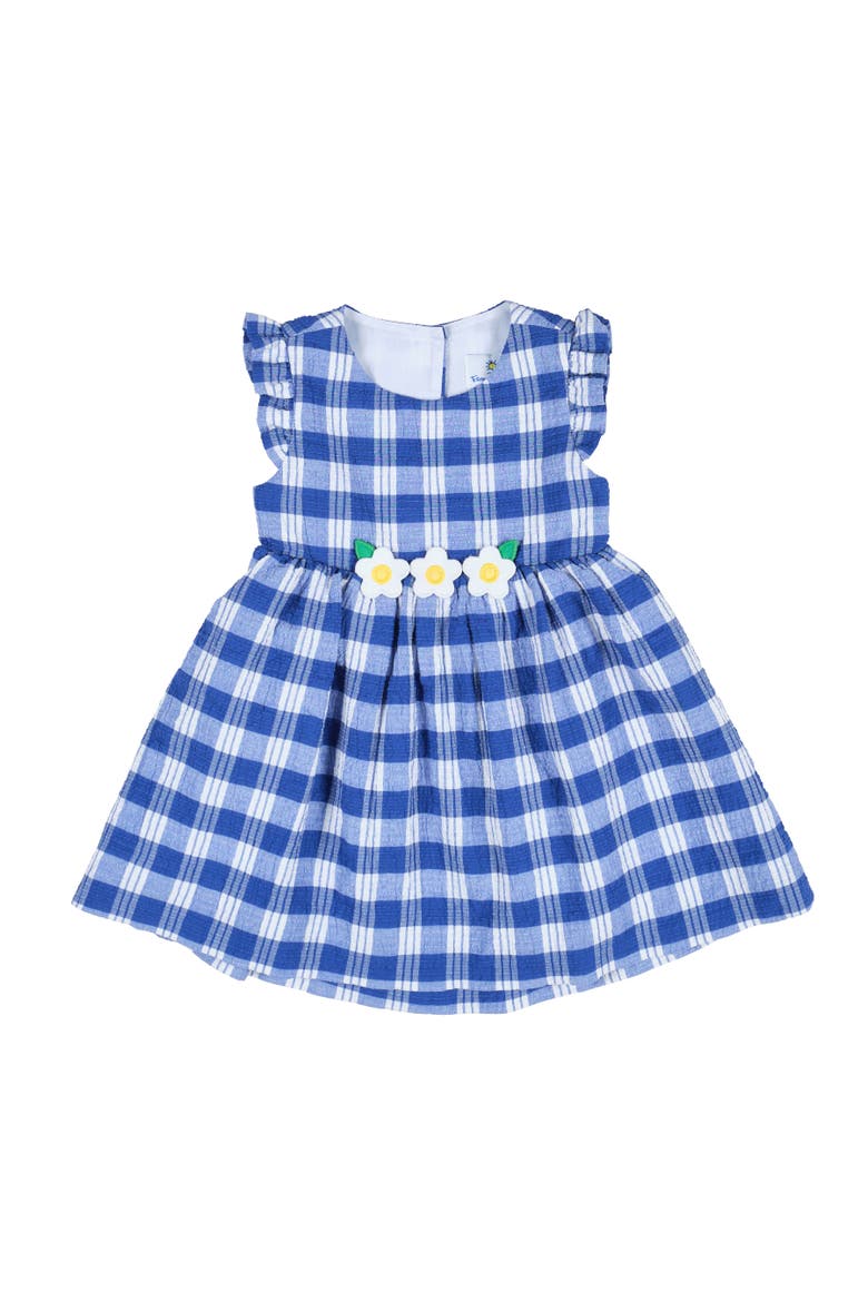 Plaid Seersucker Dress With Flowers, Main, color, Blue / White