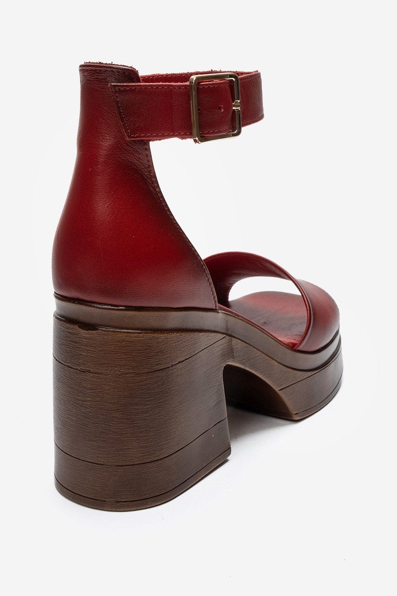 Margot Leather Platform Sandal, Alternate, color, Red Leather