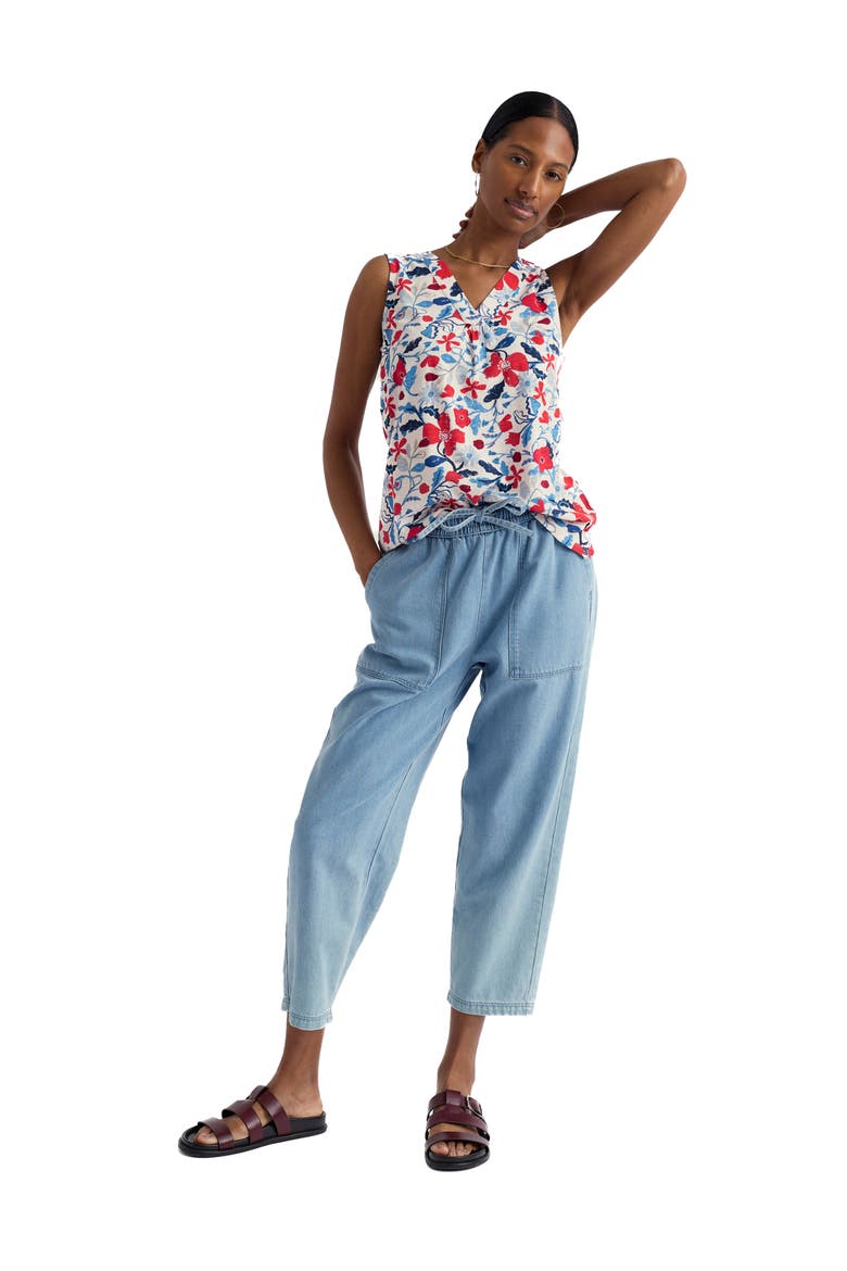 Achilla Floral Tank, Alternate, color, WINDING MEADOW CHALK