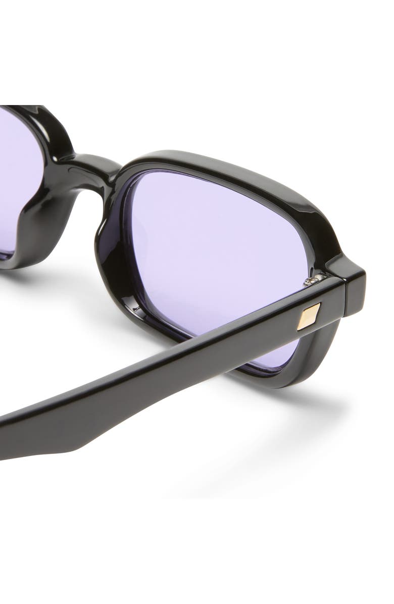 Le Specs Pilferer 53mm Rectangular Sunglasses, Alternate, color, Black/Lilac Tint