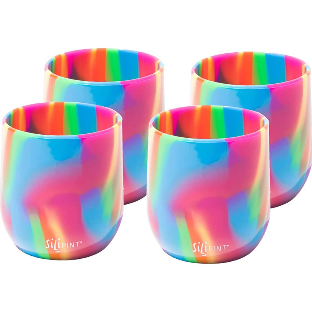 Silipint Silicone 12oz Stemless Wine Glasses 4 Pack Hippie Hops