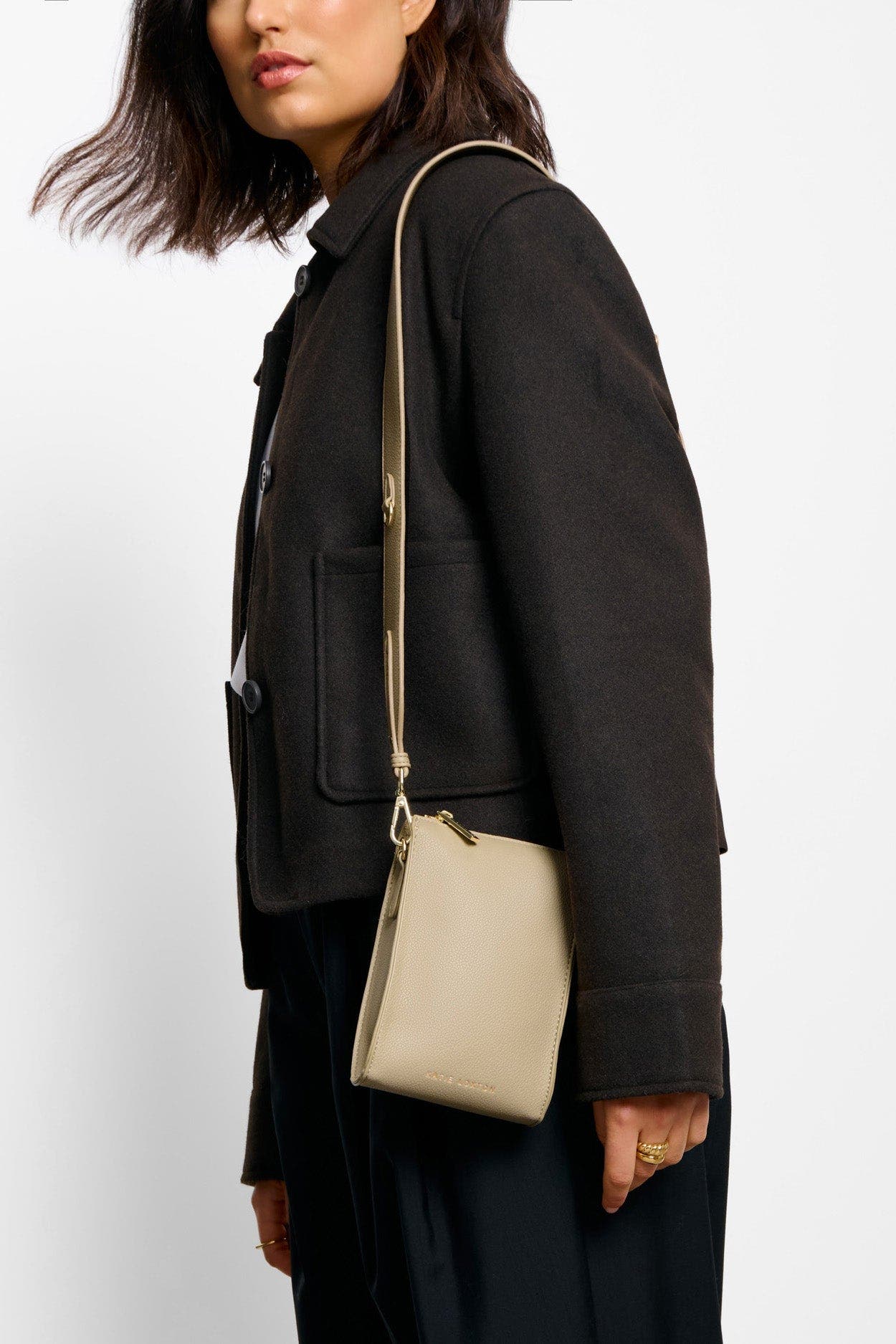 Katie Loxton Avery Slim Crossbody Bag in Light Taupe, Alternate, color, Light Taupe