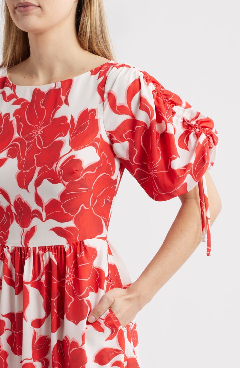 Eliza J Floral Puff Sleeve Dress, Alternate, color, 