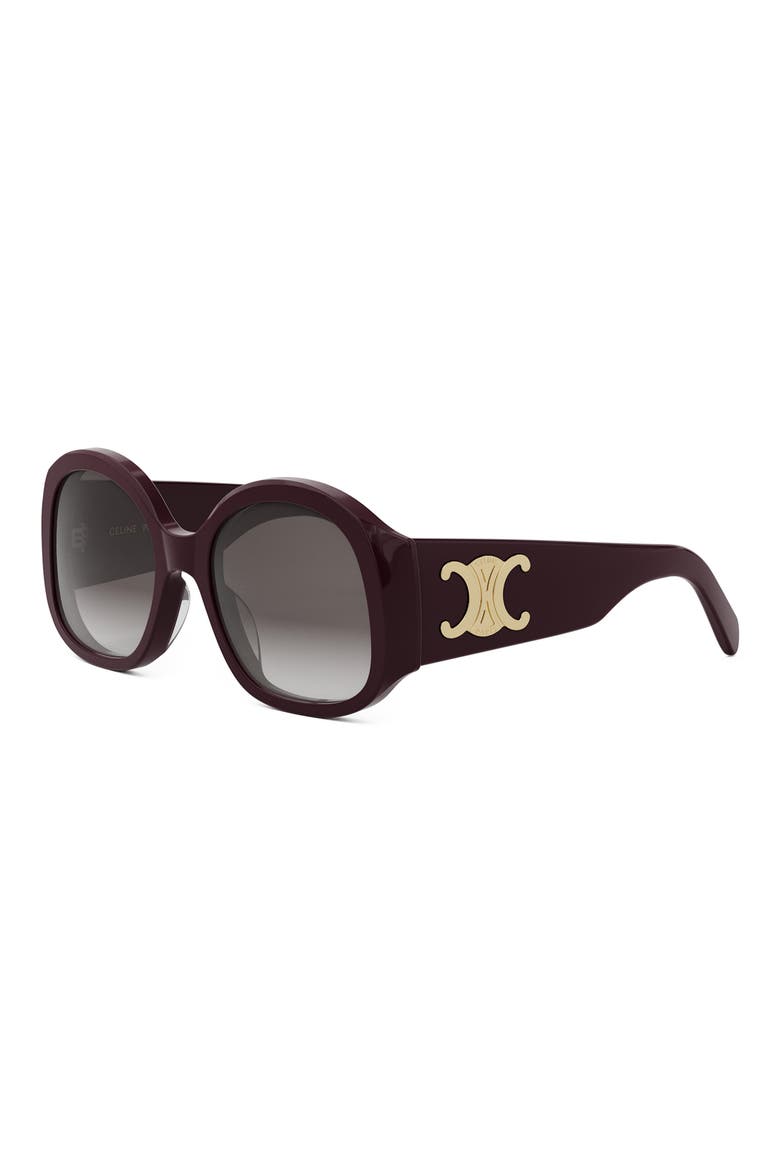 Maxi Triomphe 54mm Round Sunglasses, Alternate, color, SHINY DARK BROWN / BROWN